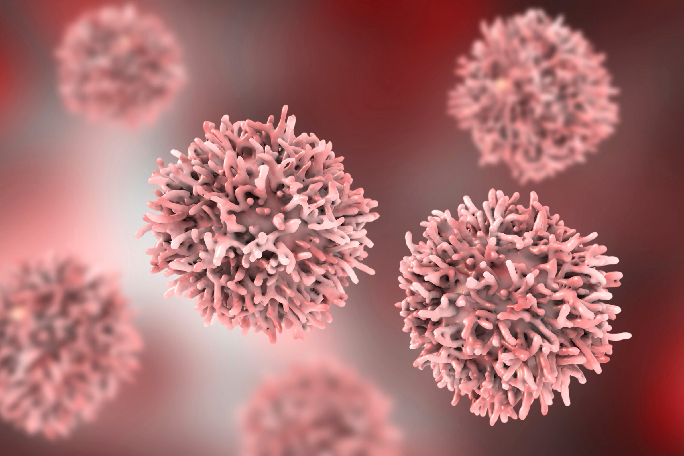 3D illustration of cancer cells.